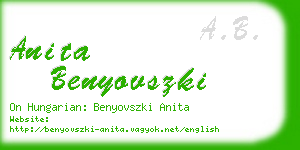 anita benyovszki business card